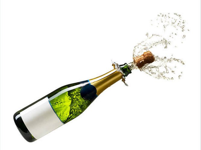 A popping champagne cork can reaches up to 64kmhour.