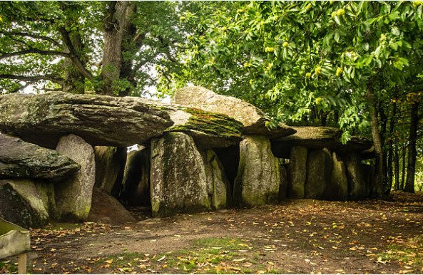 Dolmen, an ancient rock tombstone played a very important role in the theory of the Vampire.