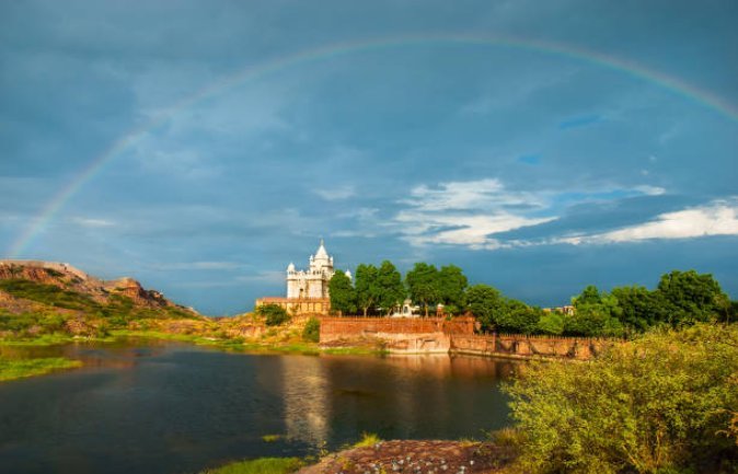 The primary rainbow usually appears after a Rainstorm.