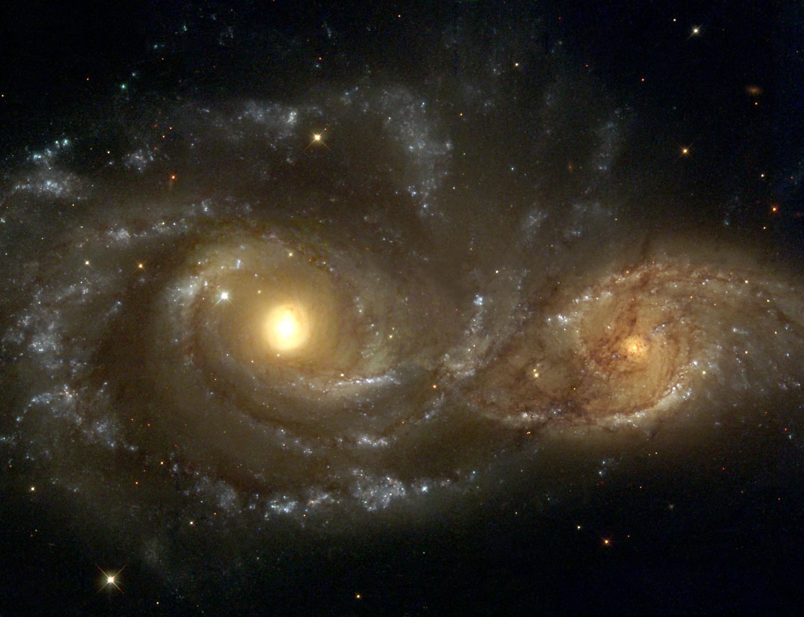 Collide of the two galaxies can change the structure of galaxies