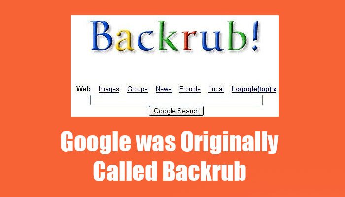 Google was originally called Backrub