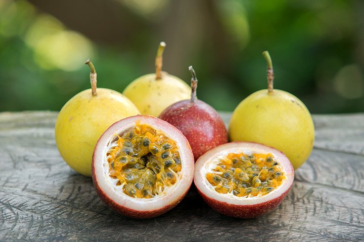 The purple passion fruit, although generally a bit smaller than the yellow.