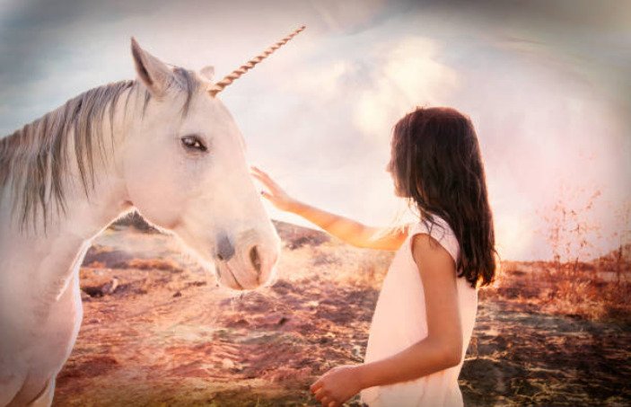 When two unicorn families meet, they express great joy and travel together for weeks.